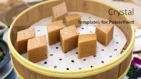  Presentation with dim sum - Presentation theme enhanced with ma-lai-gao-also-known background and a coral colored foreground