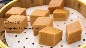  Presentation with dim sum - PPT theme with ma-lai-gao-also-known background and a yellow colored foreground