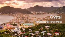  Presentation with great britain painted - Theme featuring maarten cityscape at the great background and a coral colored foreground