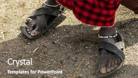  Presentation with tire - Colorful PPT theme enhanced with maasai man wearing sandals backdrop and a gray colored foreground