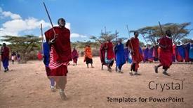  Presentation with ritual - Presentation theme featuring maasai-village-tanzania-africa-december background and a  colored foreground