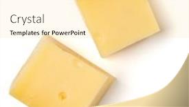  Presentation with white cheese - PPT theme with maasdam-cheese-cubes-isolated background and a blonde colored foreground