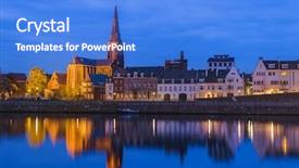  Presentation with cityscape silhouette - Audience pleasing PPT layouts consisting of maastricht cityscape - netherlands - architecture background backdrop and a cobalt blue colored foreground