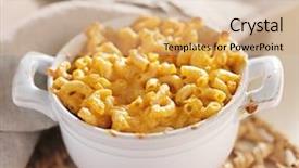  Presentation with macaroni cheese - Beautiful PPT layouts featuring mac - bowl of baked macaroni backdrop and a coral colored foreground