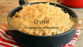  Presentation with macaroni cheese - PPT theme enhanced with mac - home made macaroni and cheese background and a yellow colored foreground