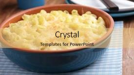  Presentation with macaroni cheese - Beautiful slide set featuring mac - macaroni and cheese backdrop and a yellow colored foreground