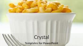  Presentation with macaroni cheese - PPT theme featuring mac - macaroni and cheese background and a light gray colored foreground