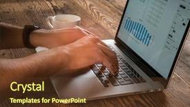  Presentation with mac - Audience pleasing slide deck consisting of mac - man working on laptop backdrop and a tawny brown colored foreground