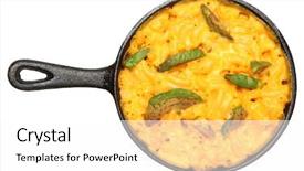  Presentation with macaroni cheese - Audience pleasing PPT layouts consisting of mac - skillet baked macaroni and cheese backdrop and a white colored foreground