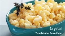  Presentation with macaroni - PPT theme featuring mac and cheese american style background and a ocean colored foreground
