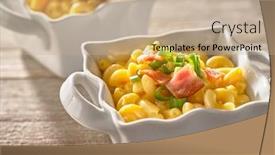  Presentation with mac - Presentation theme with mac-and-cheese-in-dish background and a coral colored foreground