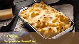  Presentation with mac - Colorful presentation design enhanced with mac and cheese backdrop and a tawny brown colored foreground