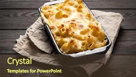  Presentation with mac - Colorful slides enhanced with mac and cheese backdrop and a tawny brown colored foreground