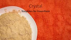  Presentation with white plate - Audience pleasing presentation theme consisting of maca-root-powder-on-white backdrop and a red colored foreground