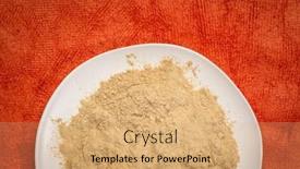  Presentation with root - Theme with maca-root-powder-on-white background and a coral colored foreground