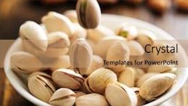  Presentation with macadamia nuts - PPT layouts having macadamia nuts falling into bowl background and a coral colored foreground