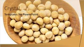  Presentation with macadamia nuts - Beautiful slide set featuring macadamia-nuts-in-a-wooden backdrop and a yellow colored foreground
