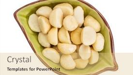  Presentation with macadamia nuts - Amazing PPT theme having macadamia nuts in an isolated backdrop and a yellow colored foreground