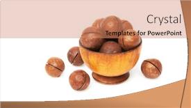  Presentation with macadamia nuts - Slide set featuring macadamia-nuts-in-bowl-isolated background and a coral colored foreground