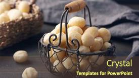  Presentation with macadamia nuts - Presentation design enhanced with macadamia-nuts-isolated background and a tawny brown colored foreground