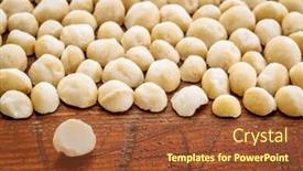  Presentation with macadamia nuts - Presentation with macadamia nuts on rustic grunge background and a red colored foreground