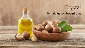  Presentation with macadamia nuts - Theme with macadamia-nuts-with-oil background and a coral colored foreground