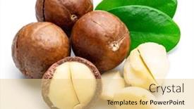  Presentation with macadamia nuts - Presentation consisting of macadamia-nuts-with-peeled-macadamia background and a lemonade colored foreground