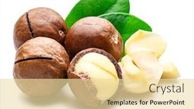  Presentation with macadamia nuts - Presentation theme enhanced with macadamia-nuts-with-peeled-macadamia background and a blonde colored foreground