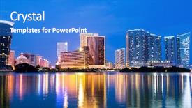  Presentation with cityscape - Amazing PPT theme having macao-cityscape-at-night backdrop and a cobalt blue colored foreground