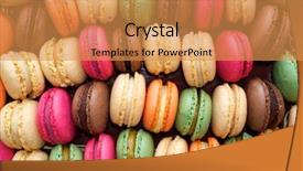  Presentation with music colorful for kids - Presentation enhanced with colorful macaroons background background and a yellow colored foreground