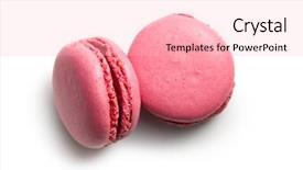  Presentation with pink white - Audience pleasing presentation theme consisting of pink macaroons on white background backdrop and a lemonade colored foreground