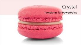  Presentation with lines red and white - PPT layouts consisting of red tasty macaroon on white background and a coral colored foreground