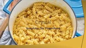  Presentation with macaroni cheese - Cool new presentation theme with macaroni-and-cheese-baked backdrop and a gold colored foreground