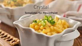  Presentation with macaroni cheese - Cool new presentation design with macaroni-and-cheese-in-dish backdrop and a coral colored foreground