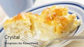  Presentation with macaroni cheese - Beautiful slides featuring macaroni and cheese on the plate closeup backdrop and a lemonade colored foreground