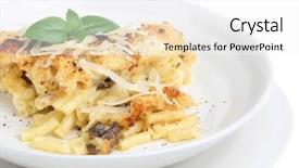  Presentation with macaroni cheese - Theme with macaroni cheese background and a white colored foreground
