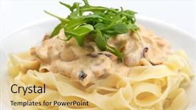  Presentation with macaroni cheese - Cool new presentation theme with macaroni with cheese chicken and mushrooms backdrop and a yellow colored foreground