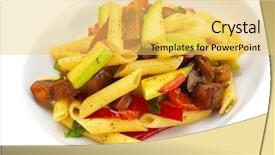  Presentation with macaroni cheese - Audience pleasing presentation consisting of macaroni with cheese chicken and mushrooms backdrop and a yellow colored foreground