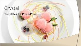  Presentation with french bakery - Theme having macarons-in-white-plate-french background and a white colored foreground