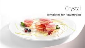  Presentation with french bakery - Cool new slide deck with macarons-in-white-plate-french backdrop and a white colored foreground