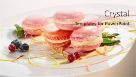  Presentation with french bakery - Slide set having macarons-in-white-plate-french background and a lemonade colored foreground