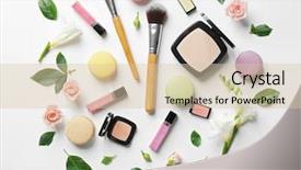  Presentation with makeup - Presentation theme having macaroons and beautiful flower background and a lemonade colored foreground