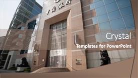  Presentation with bank building - Colorful presentation enhanced with hearts on a mirrored background backdrop and a coral colored foreground