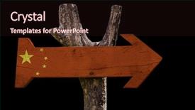  Presentation with macau - Slide set consisting of macau e hong kong - china wooden sign isolated background and a  colored foreground