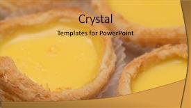  Presentation with egg - Beautiful PPT layouts featuring macau e hong kong - pile of egg tart backdrop and a yellow colored foreground