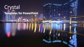  Presentation with revenue - Beautiful presentation theme featuring macau-october-12-skyline backdrop and a wine colored foreground