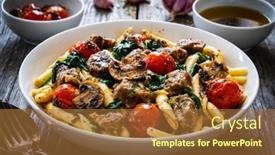  Presentation with spinach - Presentation with maccheroni-al-ferretto-with-roast background and a red colored foreground