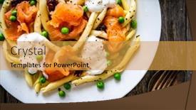  Presentation with nuggets - Amazing presentation theme having maccheroni-al-ferretto-with-salmon backdrop and a gold colored foreground