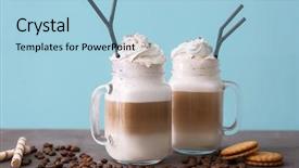  Presentation with mason jar - Colorful presentation enhanced with macchiato on table against color backdrop and a light blue colored foreground