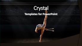 Presentation with gymnastics - Slide set consisting of mace - girl engaged art gymnastics background and a  colored foreground